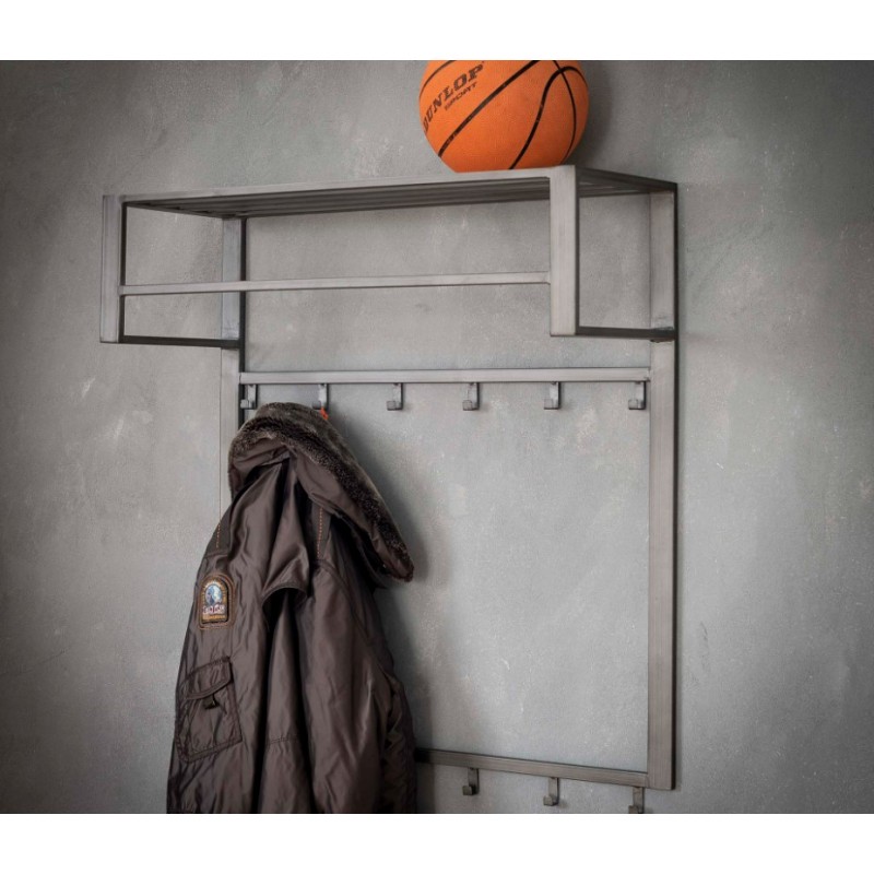 ZI Coat rack industrial 2x6 hooks rod -hat shelf